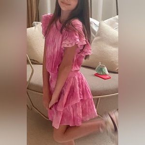 Loveshack Fancy Girls “Audette” ruffle pink dress